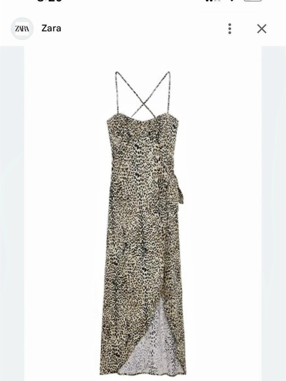 Zara Animal Print Slit Maxi Dress, Brown & Black